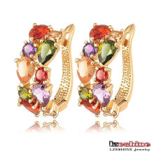 Multi-Color Cubic Zirconia Huggie Earrings for Women (CER0143)